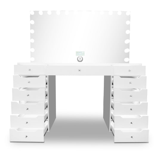 Glam-Station® XL + 22 LED Bulbs Mirror W/ Bluetooth and Charge port