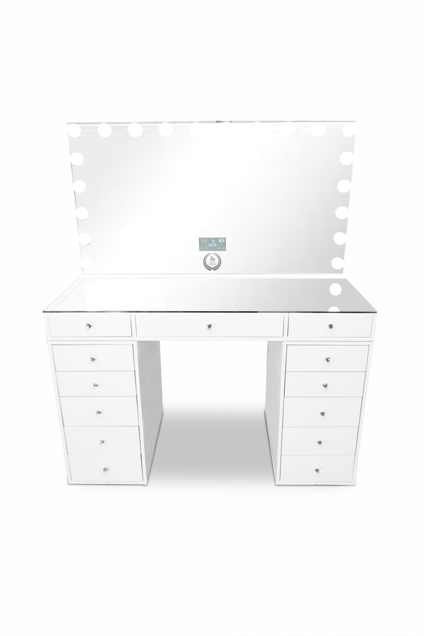 Classic-Station® + 20 LED Bulbs Mirror W/ Bluetooth and Charge port