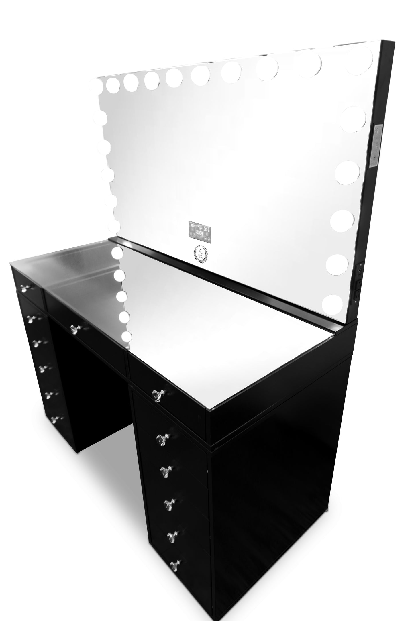 Classic-Station® + 20 LED Bulbs Mirror W/ Bluetooth and Charge port