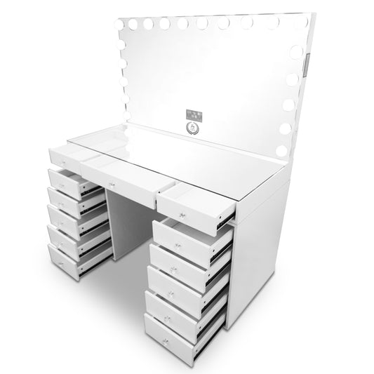 Classic-Station® XL + 20 LED Bulbs Mirror W/ Bluetooth and Charge port