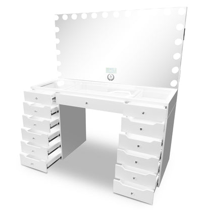 Glam-Station® XL + 22 LED Bulbs Mirror W/ Bluetooth and Charge port