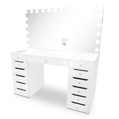 Glam-Station® XL + 22 LED Bulbs Mirror W/ Bluetooth and Charge port
