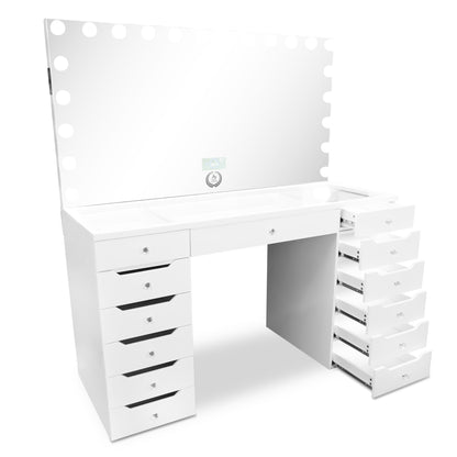 Glam-Station® XL + 22 LED Bulbs Mirror W/ Bluetooth and Charge port